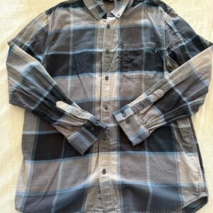 Vans Men's Casual Plaid Shirt - Black, Gray, Tan